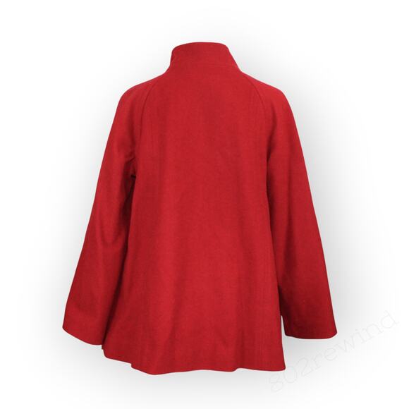 New S/M Pendleton Winter Getaway Coat Jacket MerinoWool MadeInUSA Red ALine - Picture 14 of 16